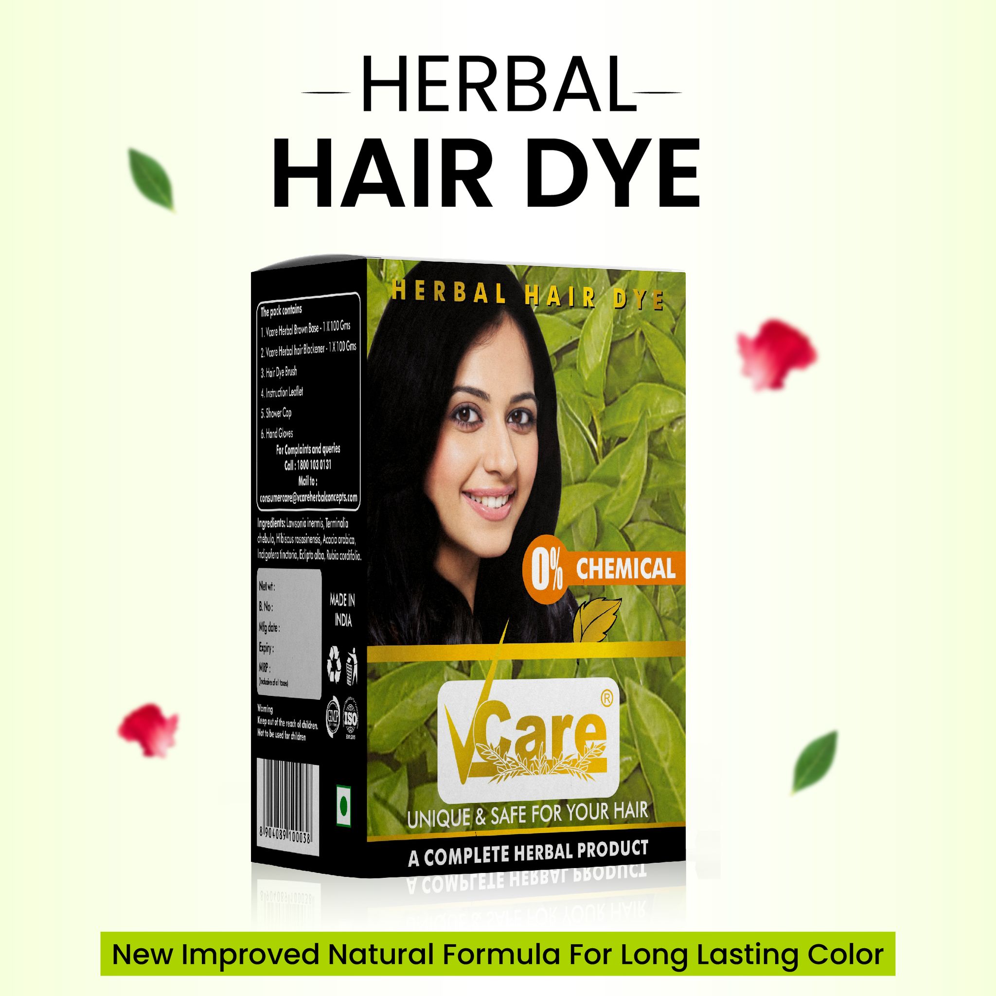 Herbal Hair Dye Black for Men & Women - 200 gms