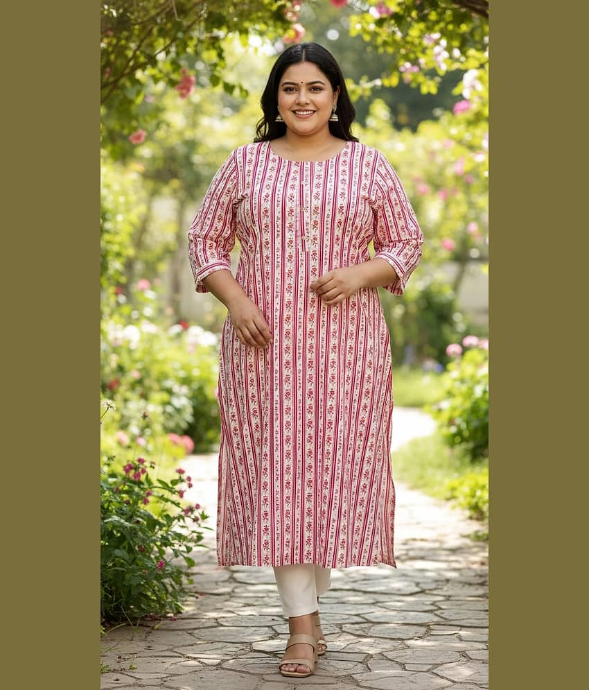 Flavia Creation Women Cotton Printed Straight Kurti ( Multicolor )