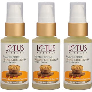 Lotus Herbals Radiance Boost Ubtan Face Serum Spf 20 Turmeric Sandalwood  Rose Water 30Ml  (Pack Of 3)