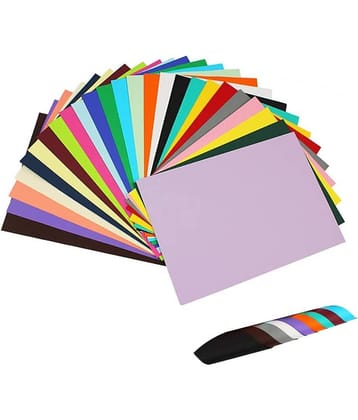 ECLET 100 pcs Color A4 Medium Size Sheets (10 Sheets Each Color) Art and Craft Paper Double Sided Colored