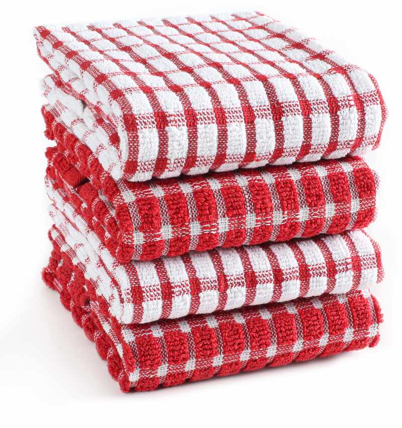 Furnofy Cotton 340 GSM Hand Towel Set Red (Pack Of 4)