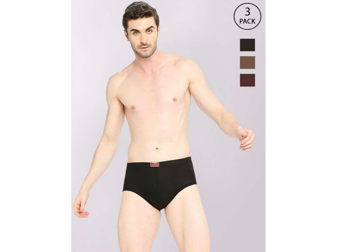 VIP Golds Men's Cotton Briefs-Assorted Colours (Pack of 3) - 110