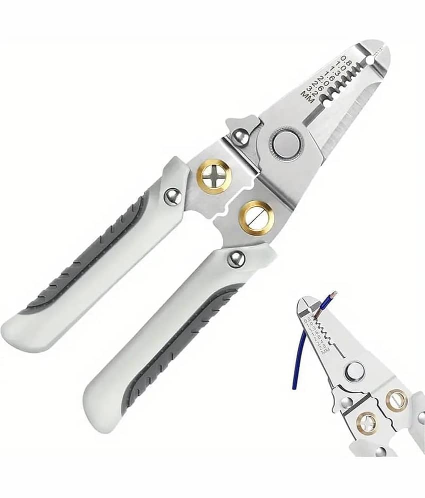 Multifunctional Wire Stripping Pliers for Electricians, 6 in 1 Stainless Steel Wire Stripper, Cutting, Crimping Precision Hand Tool for Electrical, Automotive, Cords & Cables