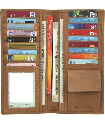 Style 98 - Tan Leather Men's Long Wallet ( Pack of 1 )