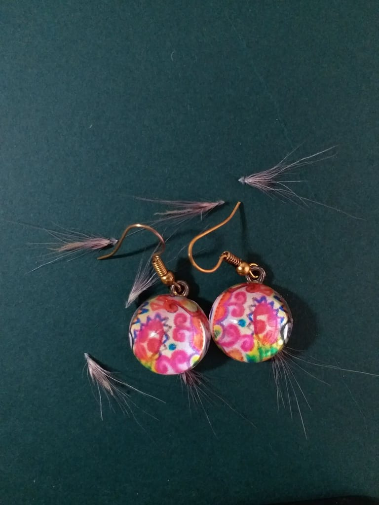 PINK MAGIC GLASS EARRINGS