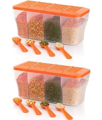Analog Kitchenware Dal/Masala/Vegetable Plastic Orange Pickle Container ( Set of 2 )