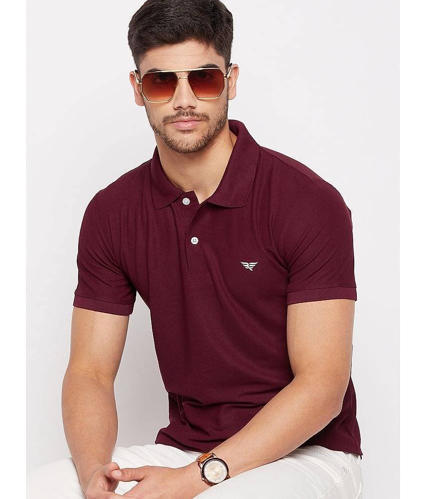 Riss Pack of 1 Cotton Blend Regular Fit Solid Half Sleeves Men's Polo T Shirt ( Grey )