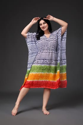 Geometric Printed Kaftan-L / Multicolored