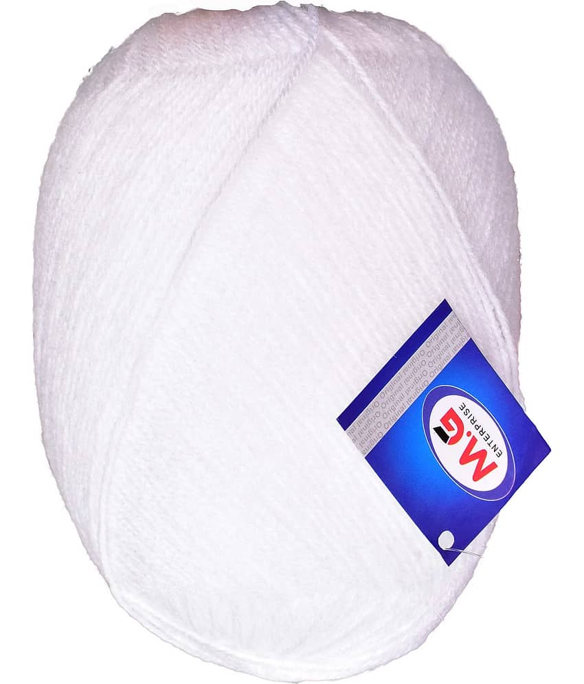 Bigboss White (400 gm)  Wool Ball Hand knitting wool / Art Craft soft fingering crochet hook yarn, needle knitting yarn thread dye  D