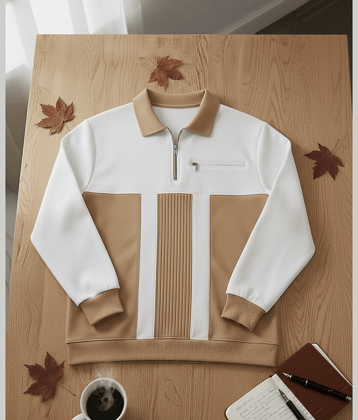 Try This Cotton Blend Polo Collar Men's Sweatshirt - Brown ( Pack of 1 )