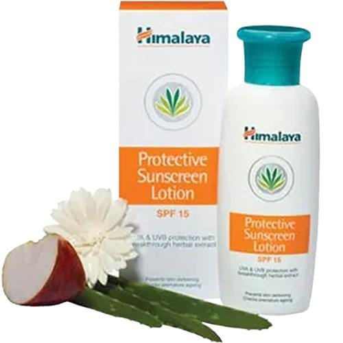 Himalaya Protective Sunscreen Lotion - All Skin Types, Aloe Vera, 50 Ml Bottle