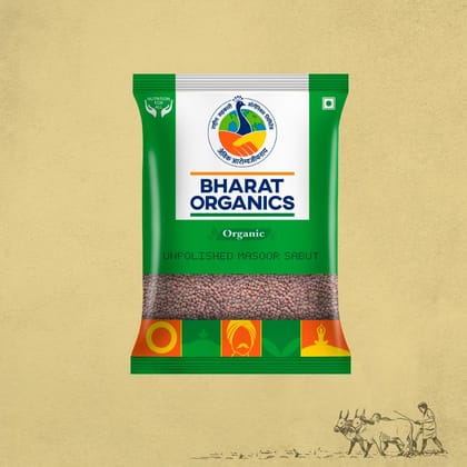 Organic Unpolished Masoor Whole (Sabut) - Bharat Organics