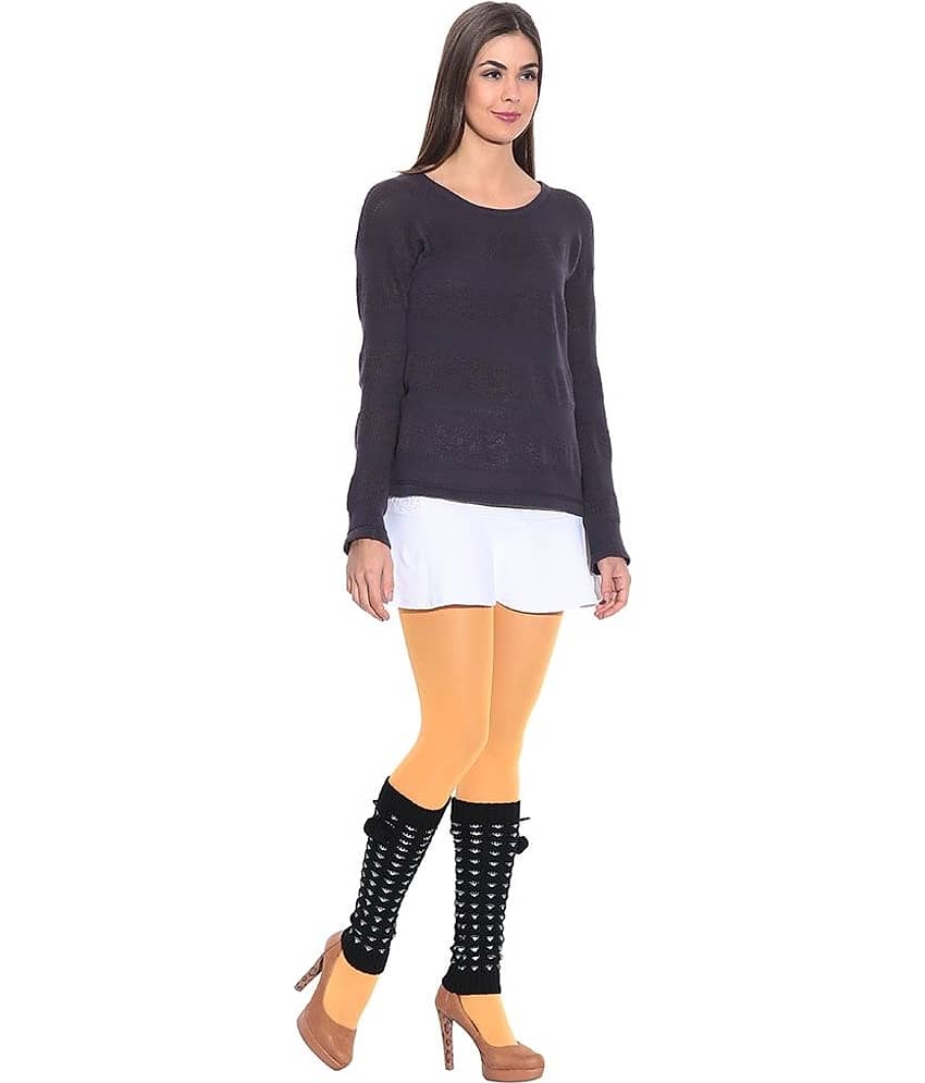 Bizarro Black Woollen Leg Warmer For Women
