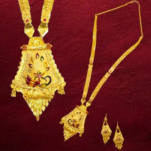 Exquisite 2 Gram Gold Necklace Set with Unique Design
