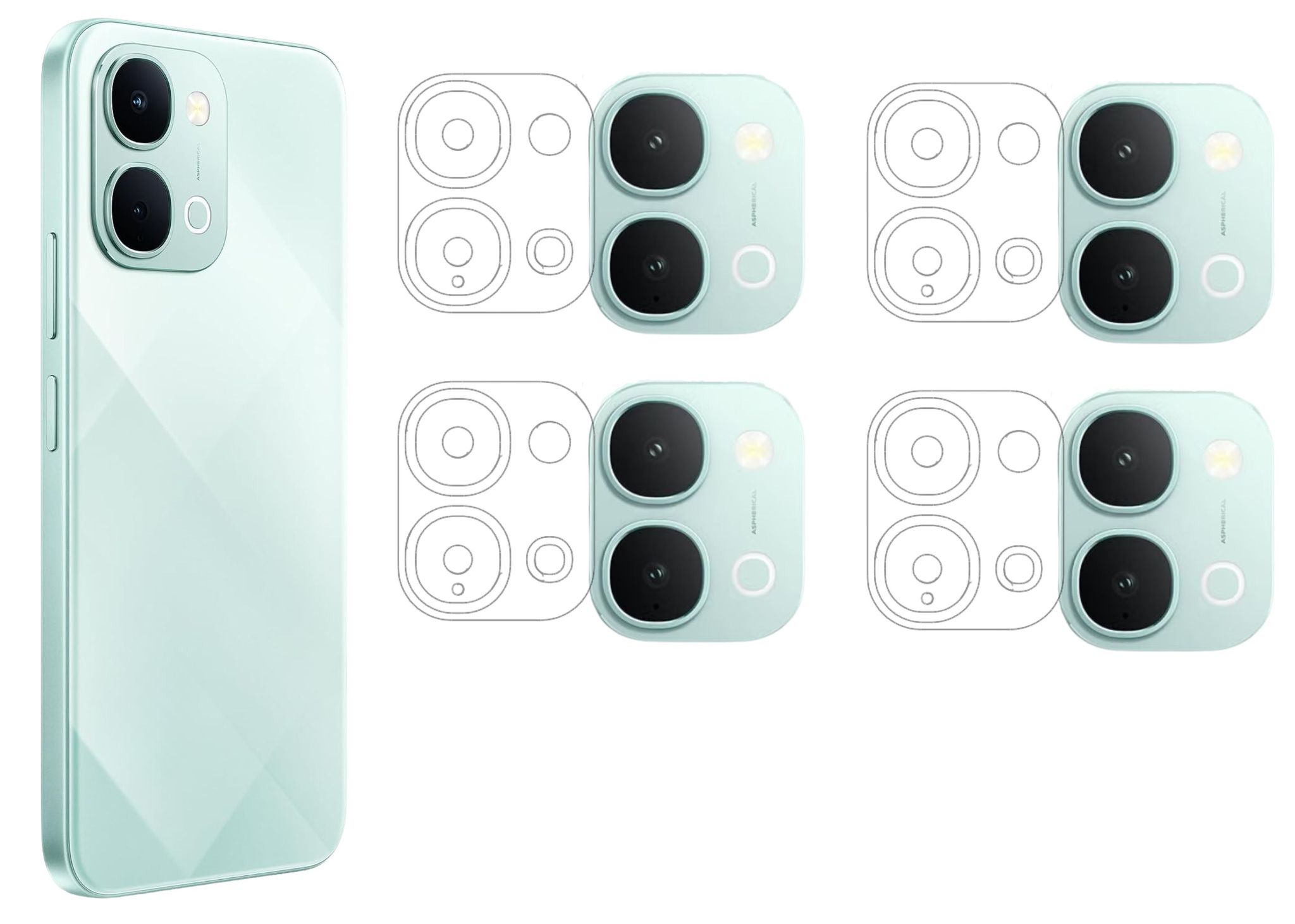 ISAAK Back Camera Lens Protector compatible for iQOO Z11xa 5G (Pack of 4)