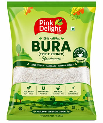 Pink Delight Boora Sugar 800g | Triple Refined Handmade Boora | Fine & Soft Desi Boora Powder | Natural Sweetener for Sweets, Prasad, Tea & Indian Desserts | Hygienically Packed