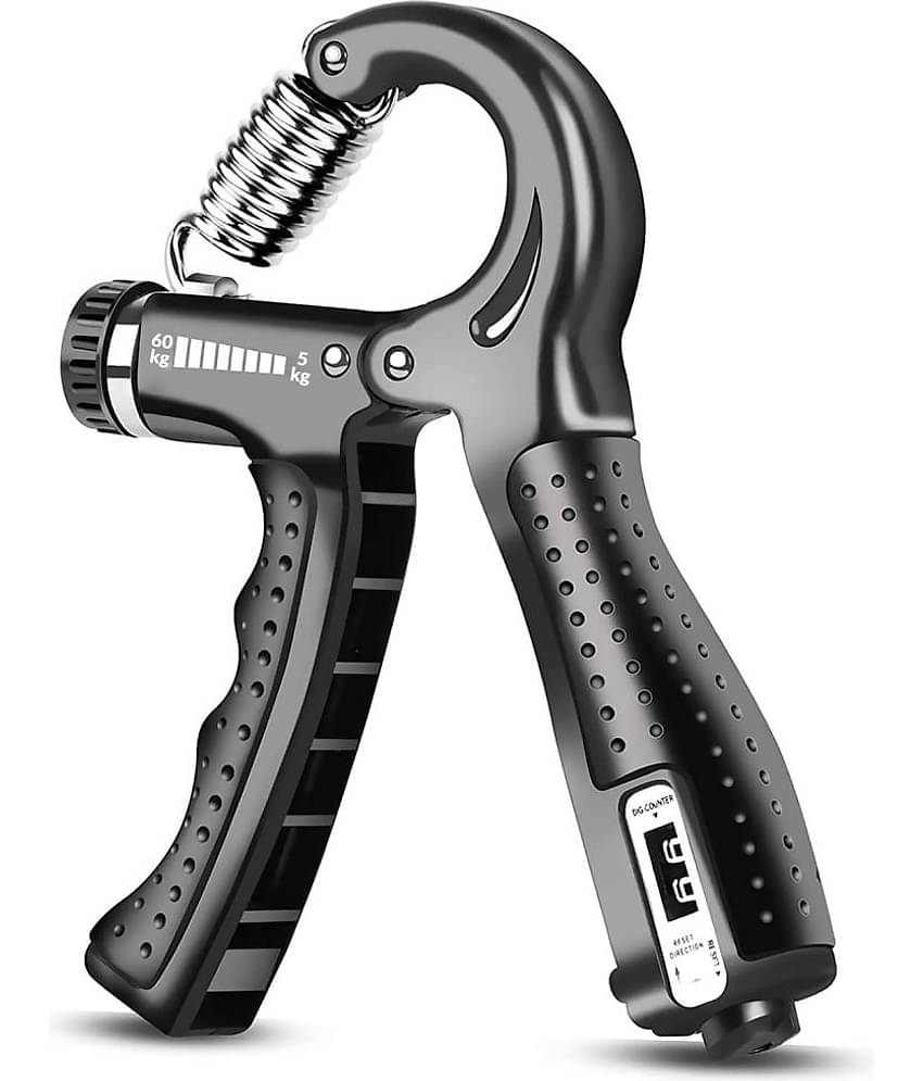 HORSE FIT Professional R shape Hand Grip Strengthener with Counter, Adjustable Resistance 5 to 60kg, Grip Strength Trainer for Muscle Building, Forearm Exerciser