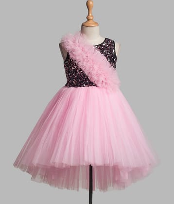 Toy Balloon Kids Net Frock For Girls ( Pack of 1 , Baby Pink )