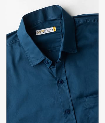 MODERNITY Cotton Blend Regular Fit Solids Full Sleeves Men's Casual Shirt - Blue ( Pack of 1 )