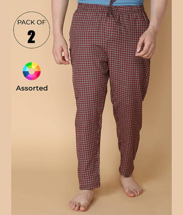 lux venus Pack of 2 Pyjama For Men's ( Multi )