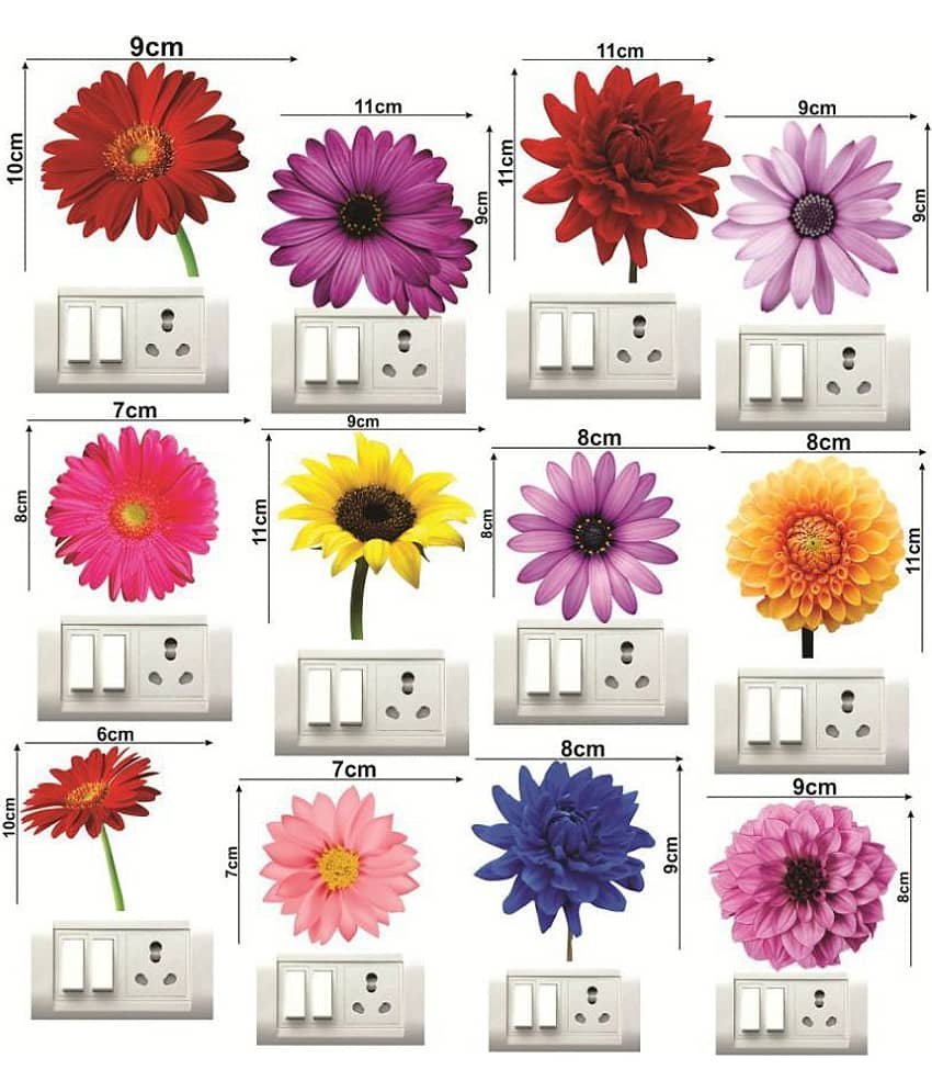 Decor Villa flower Floral Sticker ( 30 x 35 cms )