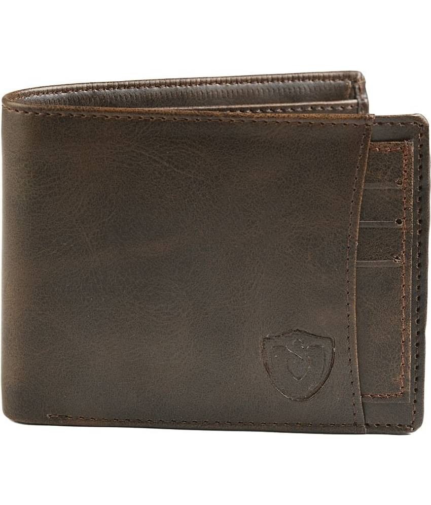 Keviv Brown Leather Men's Two Fold Wallet ( Pack of 1 )