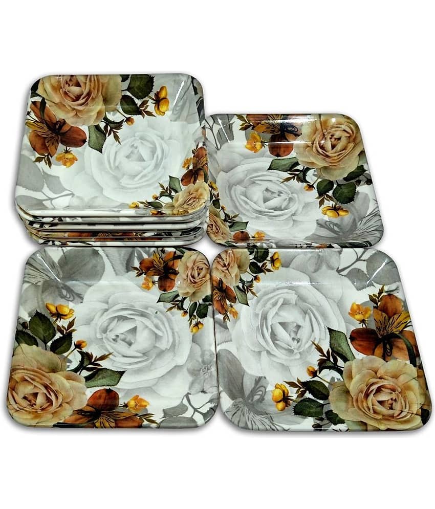 Inpro 12 Pcs Melamine Multi Color Quarter Plate