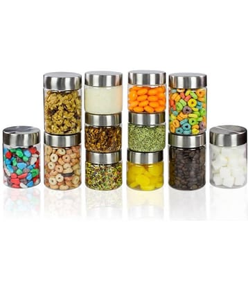 PearlPet 200ml-6Pc,300ml-6Pc Plastic Transparent Multi-Purpose Container ( Set of 12 )