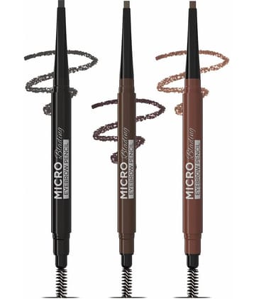 Glam21 MICRO BLADING EYEBROW PENCIL Brow Pencil Brown Pack of 3 1 g