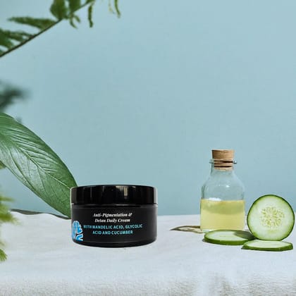 Anti-Pigmentation and Detan Daily Cream | Mandelic Acid, Glycolic Acid & Cucumber Anti-Pigmentation and Detan Daily Cream | Mandelic Acid, Glycolic Acid & Cucumber