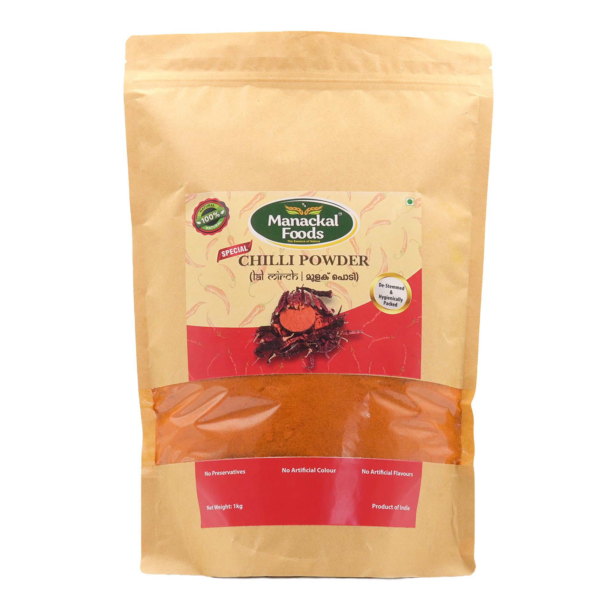 Manackal Foods Special Blend Chilly Powder 1Kg | Unique Mix of Kashmiri, Piriyan & Normal Red Chillies | Rich Colour & Balanced Heat | Pure & Natural | No Preservatives