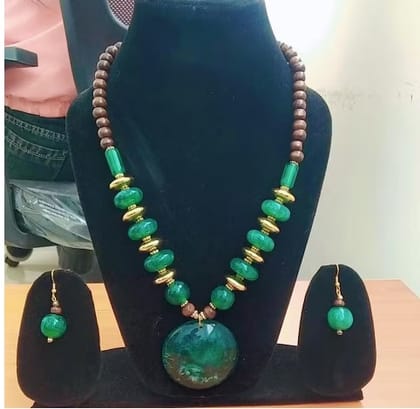 Turquoise Firoza Necklace and Earring (Pack of 3) for girls & women