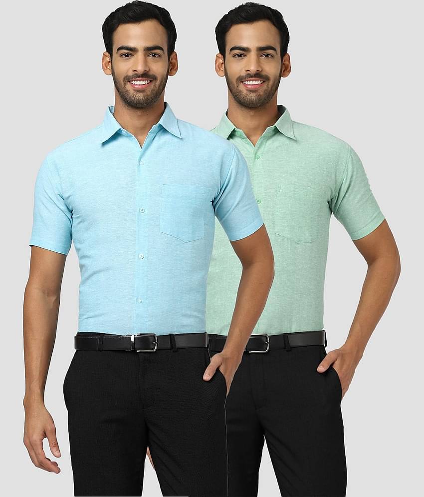 DESHBANDHU DBK - Multicolor Cotton Regular Fit Men's Formal Shirt (Pack of 2)