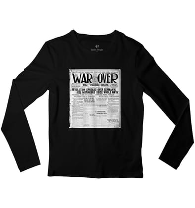 WWI War Over Full Sleeve T-shirt-38 - S / Black