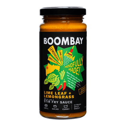 BOOMBAY Lime Leaf + Lemongrass Stir Fry Sauce -Use as a Salad Dressing, Curry Paste, Marinade for Grill, Dip for Spring Rolls, 250 gm