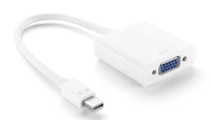 Mini (DP) DisplayPort (M) to VGA (F) Adapter Compatible with Computer, Desktop, Laptop, PC, Monitor, Projector, HDTV-White