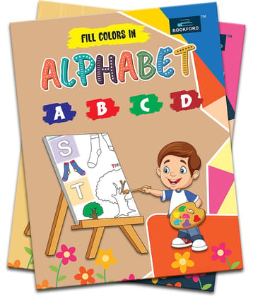 Fill Color In Alphabet Coloring Book For Kids | colouring book for kids | colour book for kids | kids colouring books | coloring book for kids 3+ years | colouring books for kids | colour book [Paperback] BOOK FORD PUBLICATIONS