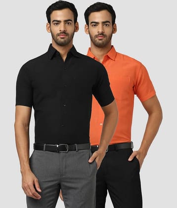 DESHBANDHU DBK - Multicolor Cotton Regular Fit Men's Formal Shirt (Pack of 2)
