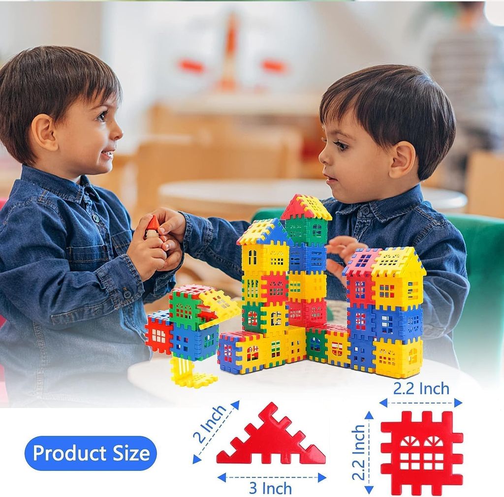 Denzcart Building Blocks Educational Toys Set - 70 PCS, Interlocking Shapes for Kids 3 Years and Up, Enhances STEM Learning, Motor Skills, and Cognitive Development, for Birthdays