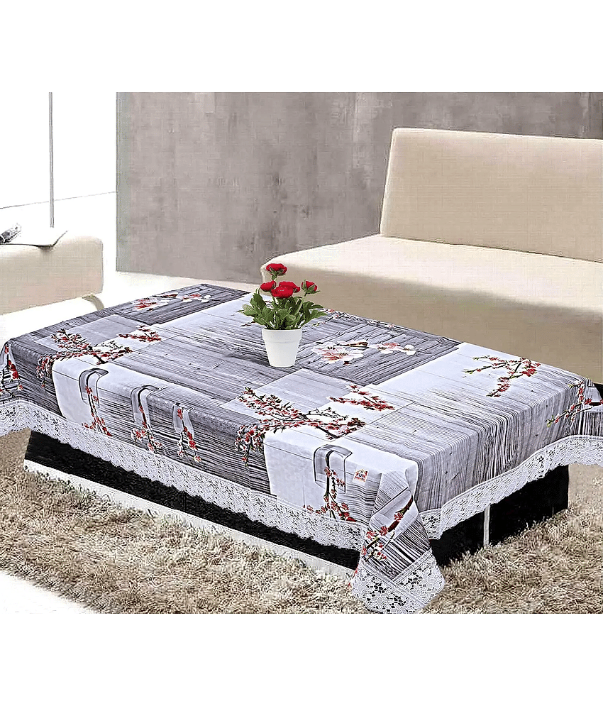 Crosmo Printed PVC 4 Seater Rectangle Table Cover ( 152 x 102 ) cm Pack of 1 Multicolor