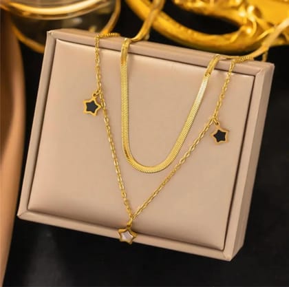 Anti tarnish double chain Necklace
