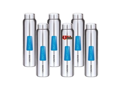 BALTRA Relax Stainless Steel Fridge Water Bottle (750 ML, Pack of 6), Single-Walled, Rust-Resistant, BPA-Free, Leak-Proof BALTRA Relax Stainless Steel Fridge Water Bottle (750 ML, Pack of 6), Single-Walled, Rust-Resistant, BPA-Free, Leak-Proof