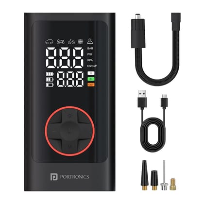 Portronics Vayu 7.0 Tyre Inflator (Black)