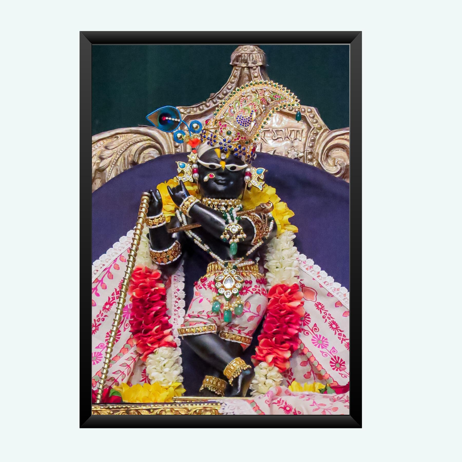 NOKKES Radha Raman ji Vrindavan Radha Raman Thakur Ji Photo Frames Religious Photo frame 5X7 Inch Photo Frame_QWW85