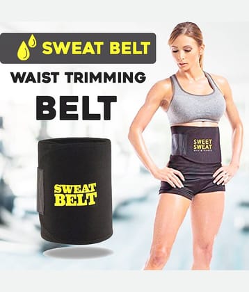 Slim & Sweat Belt for Men and Women |Body Shaper - Free Size (Black Color) 1 Pcs