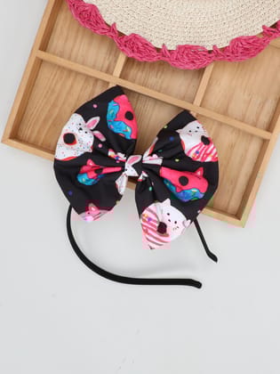 Donut Bow Hairband --Black-one Size / Black