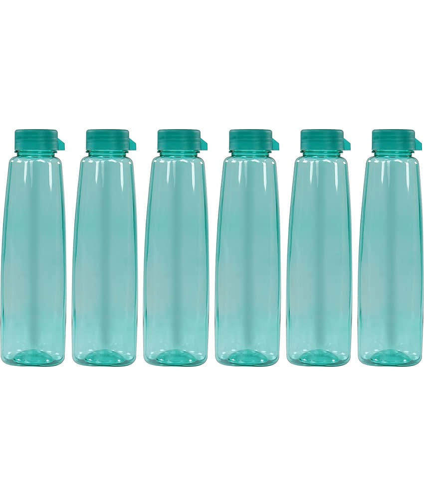 PearlPet Kohinoor-1000ML-BLUE-6PCS Blue Plastic Water Bottle 1000 mL ( Set of 6 )