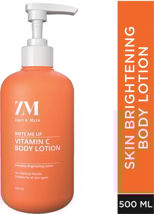 ZM Vitamin C Body Lotion | Glow Reviving | Skin Brightening Body Lotion for Radiant Skin | Moisturizing & Hydrating | With Shea butter & Niacinamide | For all Skin types - 500ml