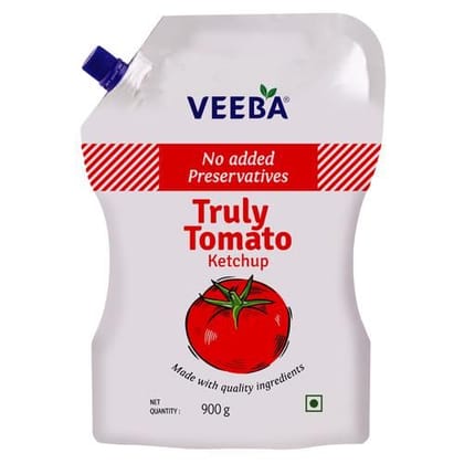 Veeba Truly Tomato Ketchup, No Added Preservatives, 900 G Pouch