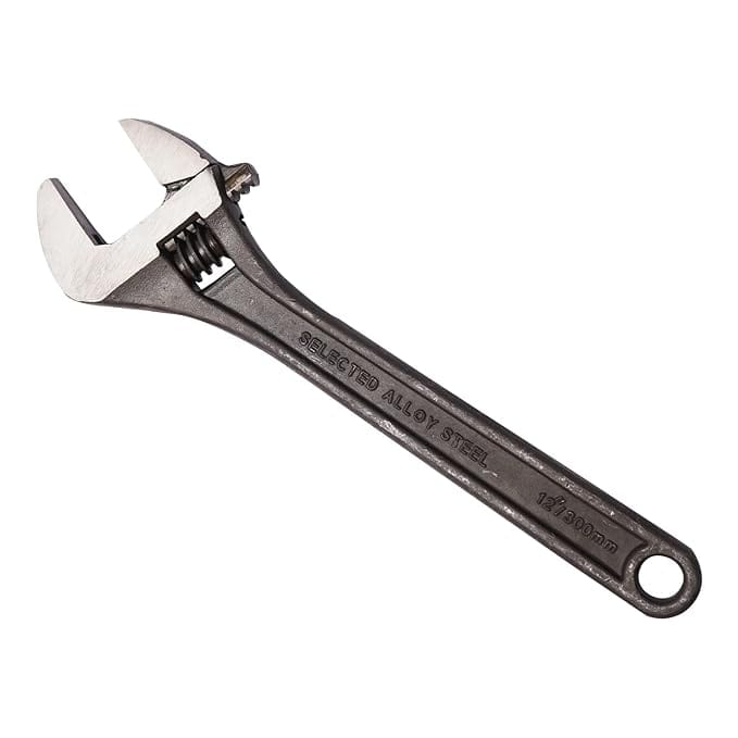 Eastman Adjustable Wrenches Set Of 1Pcs, 10/250 Mm, Phosphate Finish Fully Hardened And Tempered Plumbing Tools, Adjustable Wrench for All Nut Sizes, Black Phosphate Coating (E-2051P)